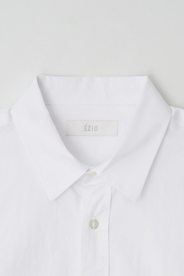 EZIO - 긴팔셔츠 - Simple Oversize twill shirt_White