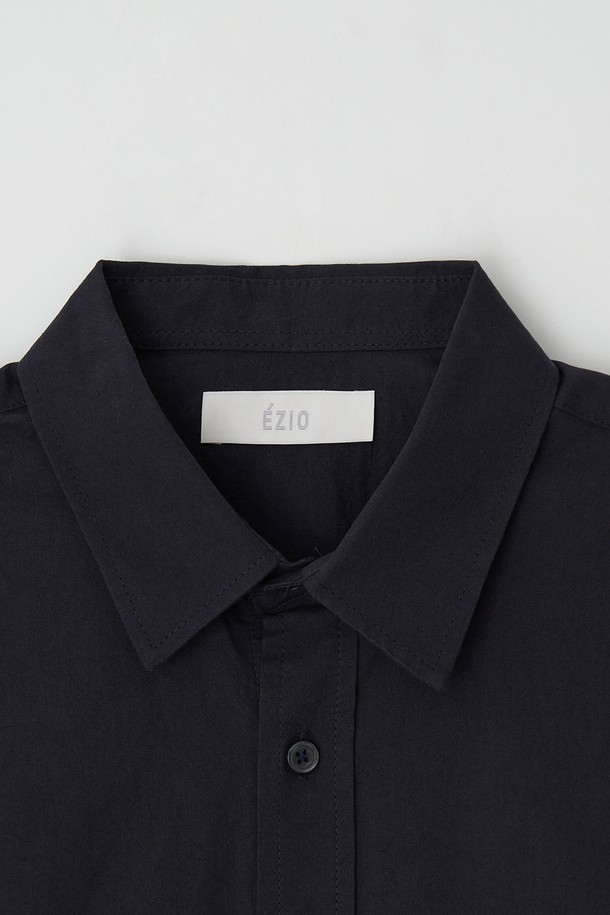 EZIO - 긴팔셔츠 - Simple Oversize twill shirt_Navy