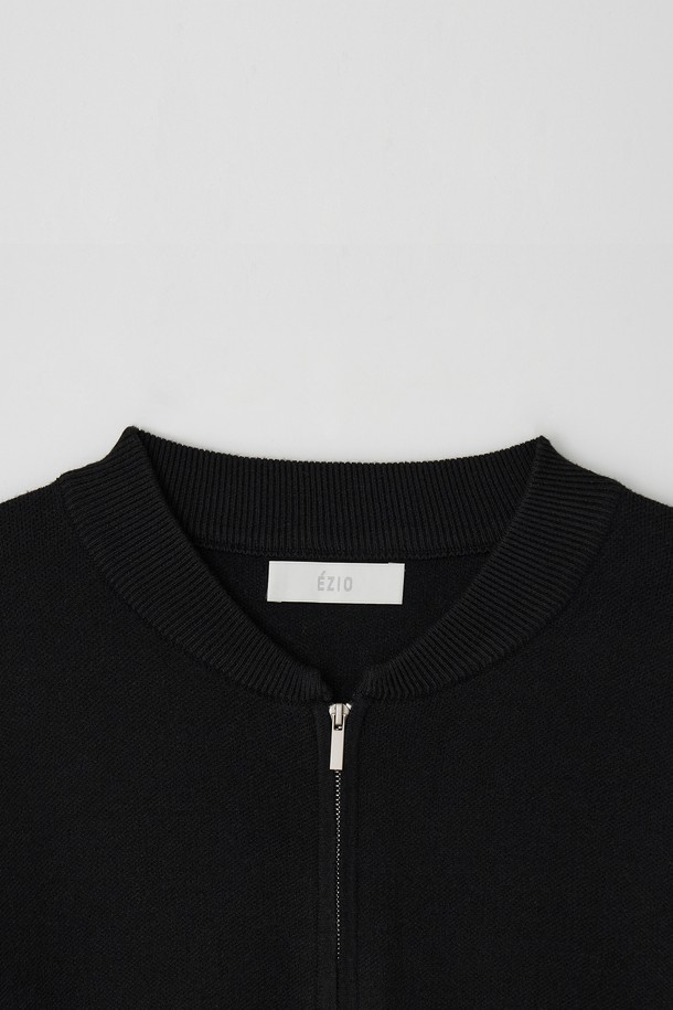 EZIO - 가디건 - Minimal 2-way Zip-up Cardigan_Black