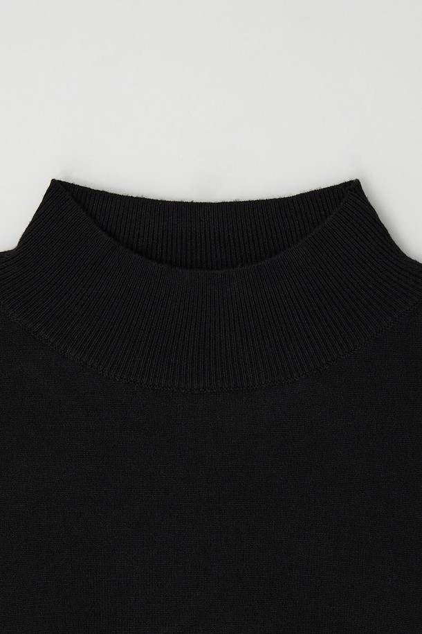 EZIO - 스웨터 - Standard Fit Basic Half-Turtleneck_Black