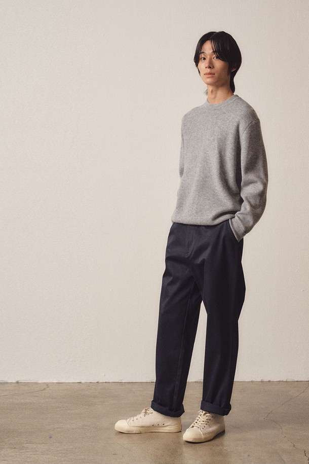 EZIO - 스웨터 - Soft Filling Round Knit_Grey