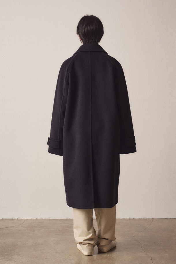 EZIO - 코트 - Cashmere Blend Handmade Classic Balmacaan Coat_Black