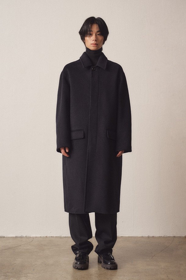 EZIO - 코트 - Cashmere Blend Handmade Single Mac Coat_Dark Navy