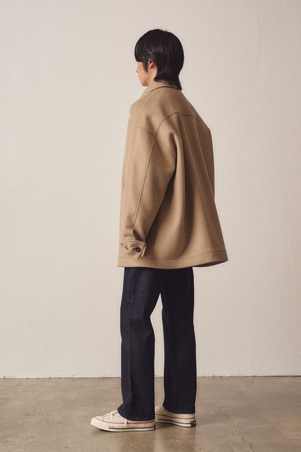 EZIO - 코트 - Cashmere Blend Soft Oversize Half Coat_Beige