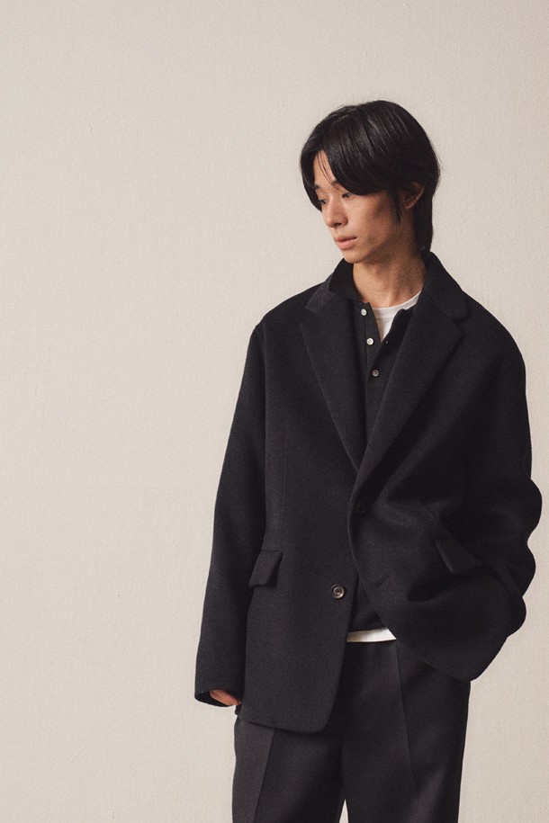 EZIO - 셔츠형자켓 - Cashmere Blend Handmade 2-Button Single Jacket_Black