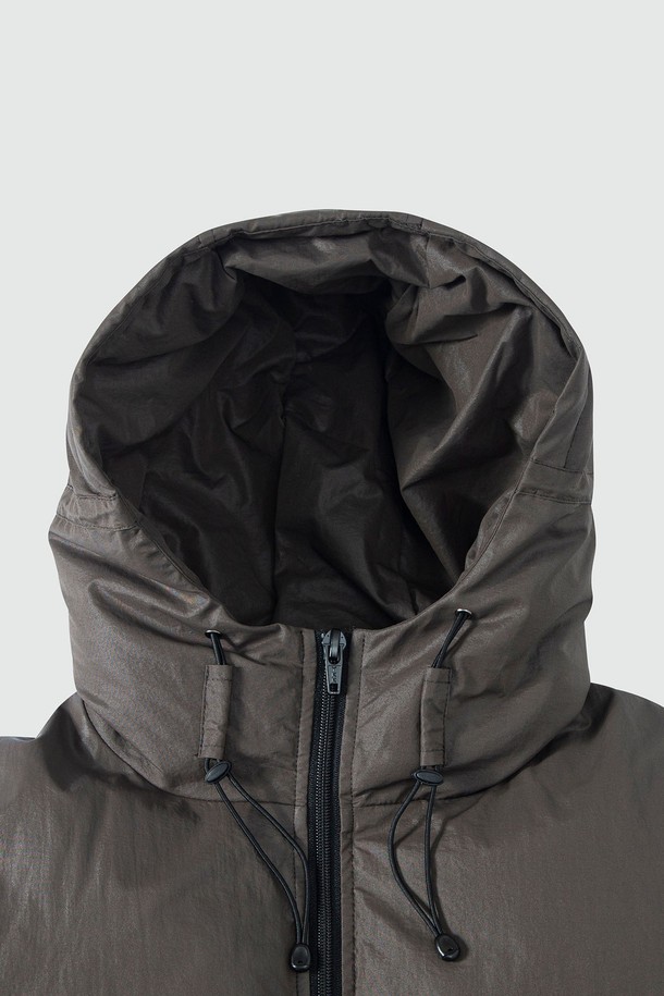 EZIO - 다운/패딩 - Mountain Short Puffer hoodie Padding_Charcoal