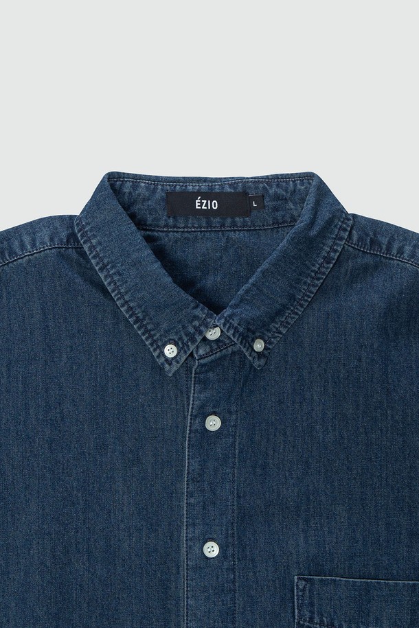 EZIO - 캐주얼셔츠 - Standard Natural Denim Shirt_Indigo