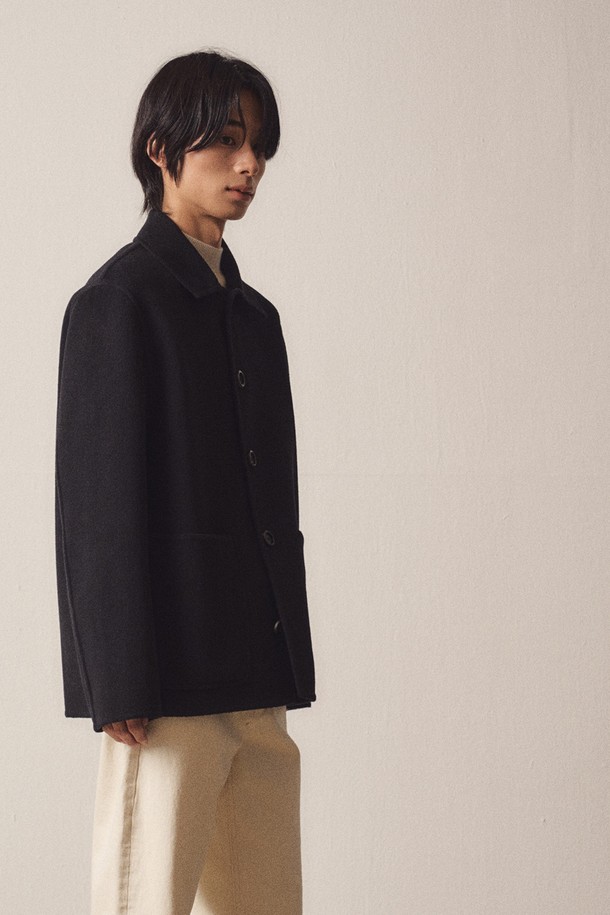 EZIO - 셔츠형자켓 - Cashmere Blend Handmade Patchpoket Jacket_Dark Navy