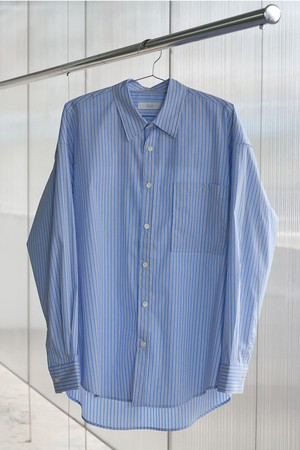 OverFit Stripe Pocket Shirt_Blue Grey