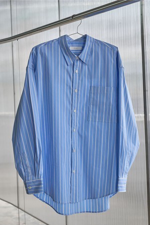 OverFit Stripe Pocket Shirt_Sky Blue