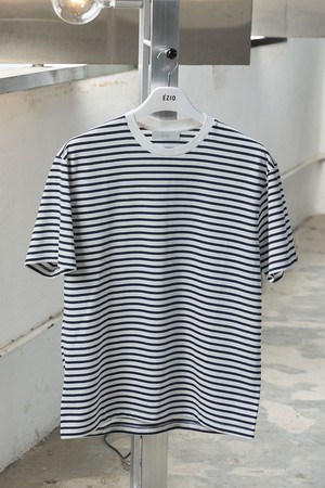 Round Stripe T-Shirt_Navy