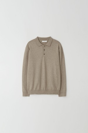 3 Buttons Collar Knit_Beige