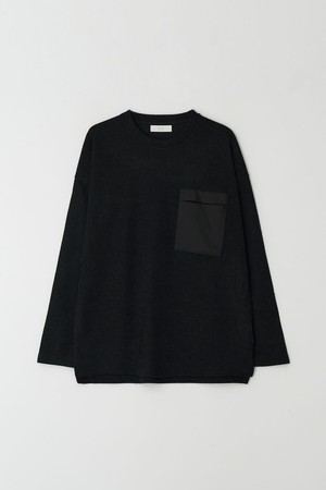 Ribbed Slim Pocket T-Shirt_Black