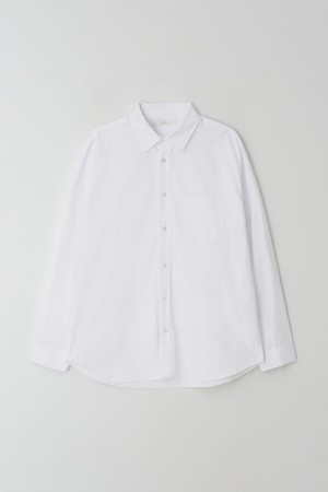 Simple Oversize twill shirt_White