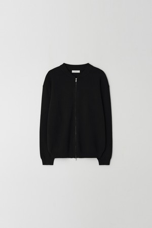 Minimal 2-way Zip-up Cardigan_Black