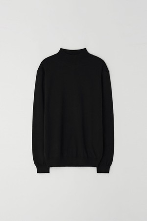 Standard Fit Basic Half-Turtleneck_Black