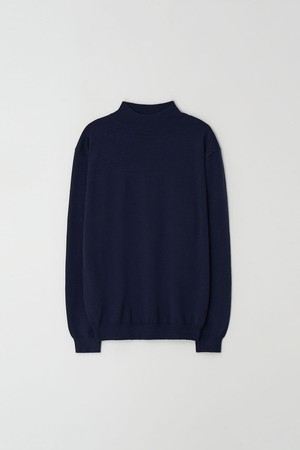 Standard Fit Basic Half-Turtleneck_Navy