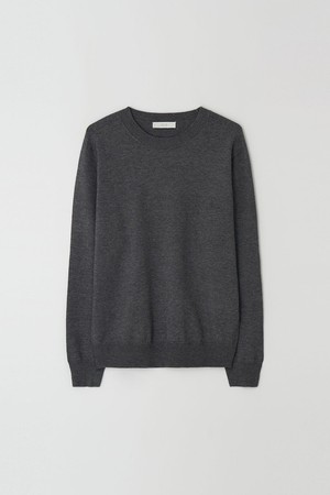 Wholegarment Cashlike Round Knit_Charcoal