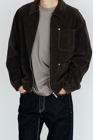 Semi-over simple 2-way suede jacket_Brown