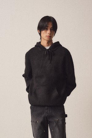 Milano Elbow Patch Hoodie Knit_Black