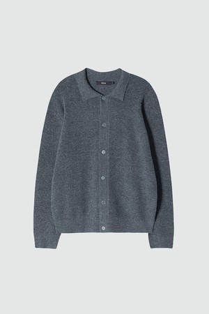 Natural Collar Cardigan_Charcoal