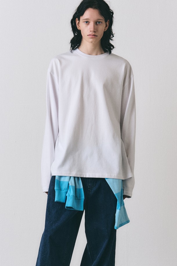 EZIO - 긴팔티셔츠 - Supima Basic L-Sleeve_White