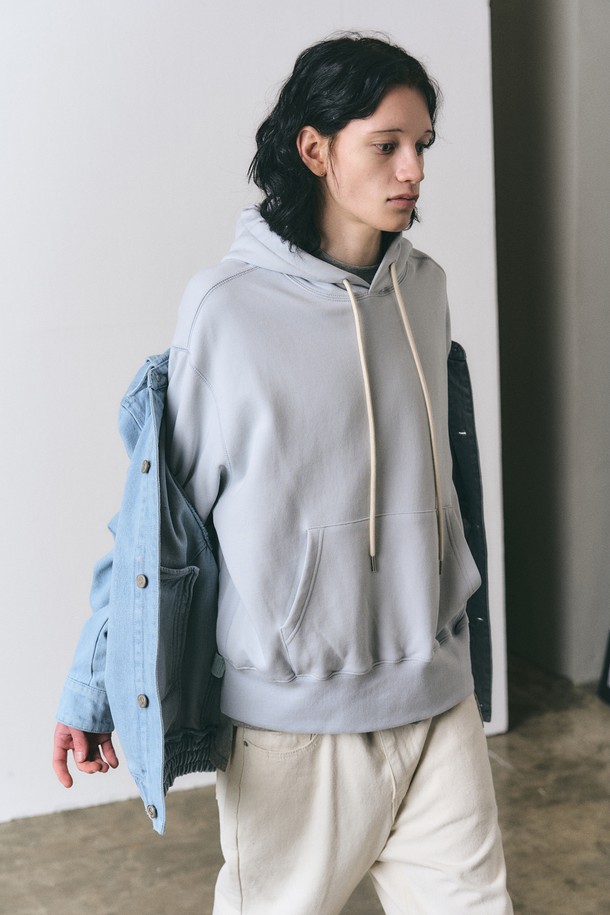 EZIO - 후디 - Essence Solid Hoodie_Light Grey