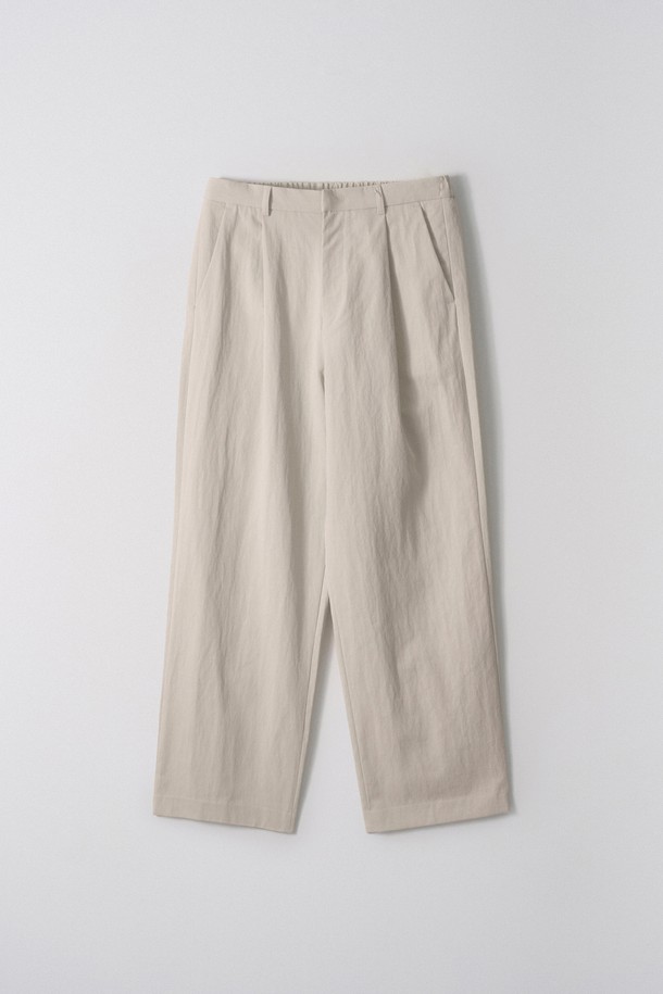 EZIO - 캐주얼팬츠 - One-Tuck Chino Wide Pants_Beige