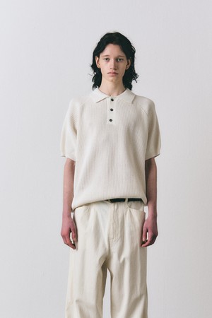 Scash 3-Button Collar Knit_Ivory