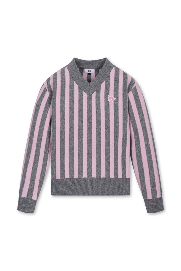 WAAC - 니트 - Women Stripe V-neck Sweater