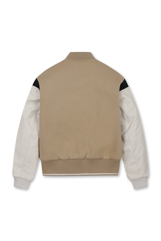 WAAC - 점퍼 - Women Fake leather mixed Varsity Jumper