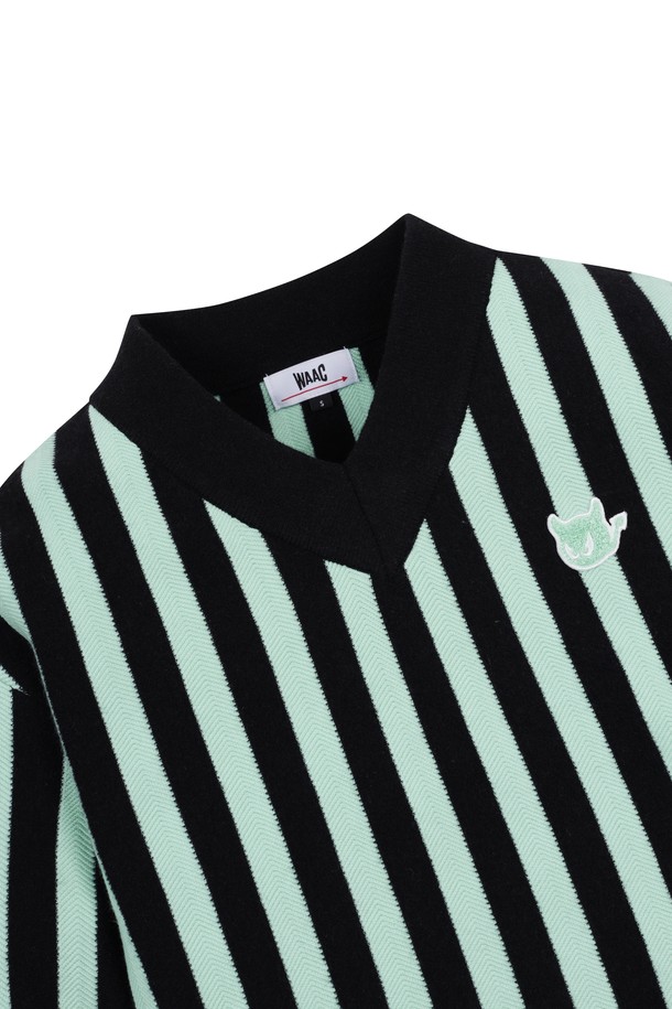 WAAC - 니트 - Women Stripe V-neck Sweater