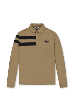 Men WAACKY Stripe Point Fleece LS Polo