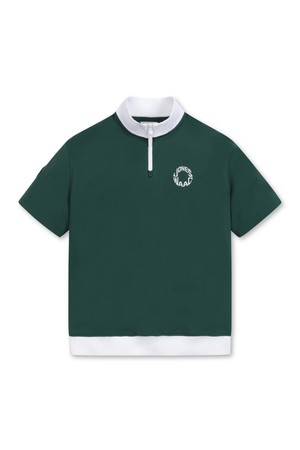 [WAAC X JONES] Men Logo Color-blocked SS Half Zip