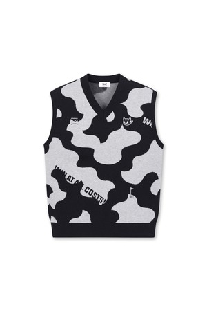 Men Camo V-neck Knit Vest