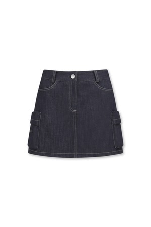 Women Denim Multi Pocket Skirt