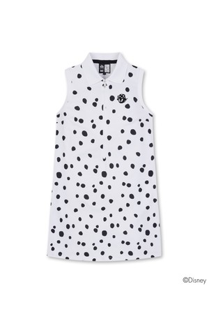 Women Dalmatian Pattern Polo Dress