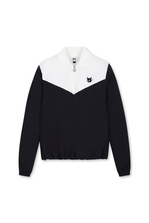 Women Block Half Zip Sweater