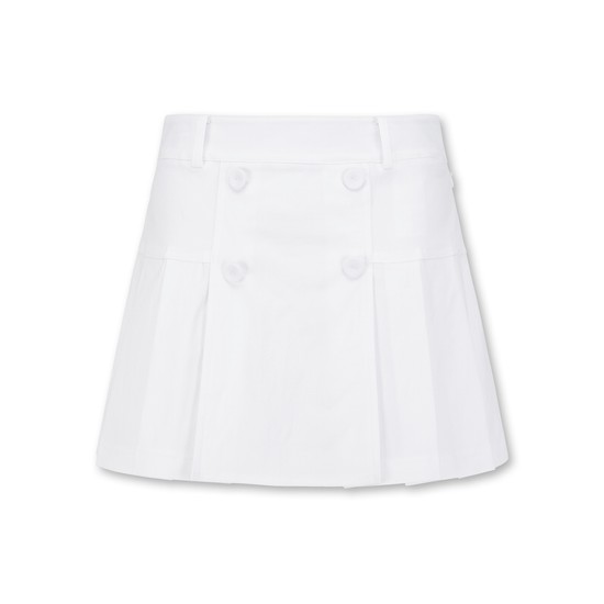Women Button Pleats Skort