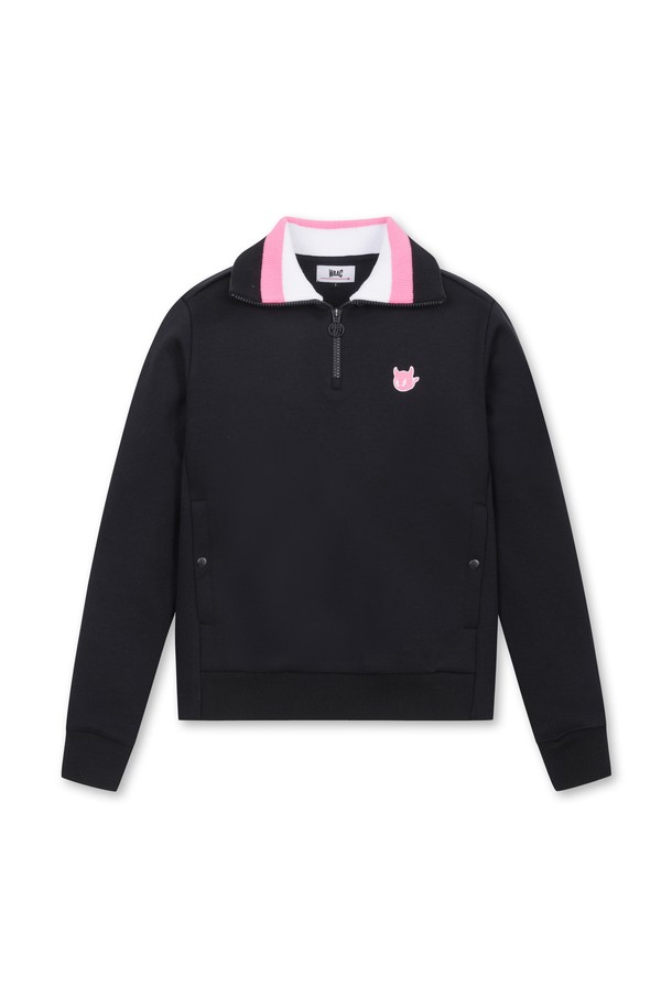 WAAC - 긴팔 상의 - Women Color Blocked Rib Quarter-Zip Sweatshirt