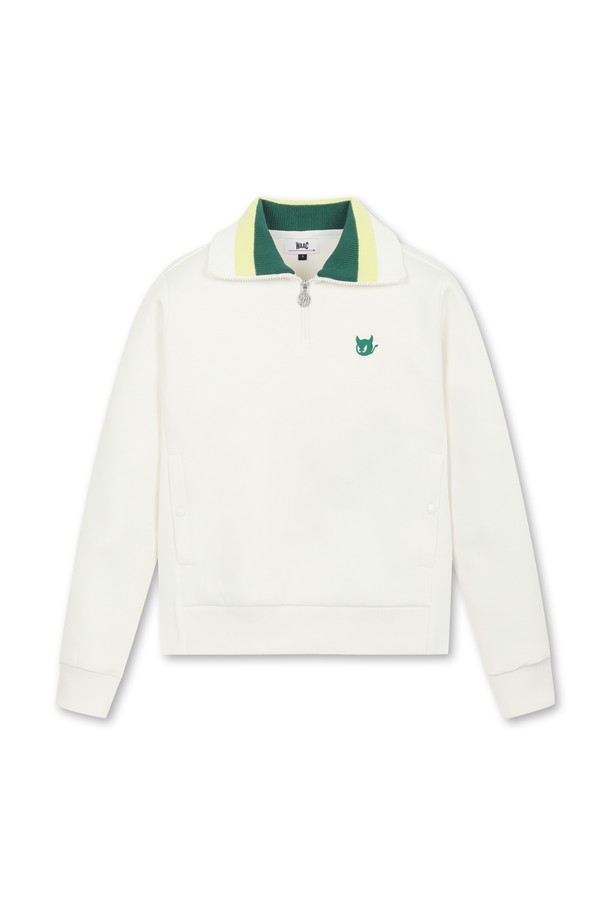 WAAC - 긴팔 상의 - Women Color Blocked Rib Quarter-Zip Sweatshirt