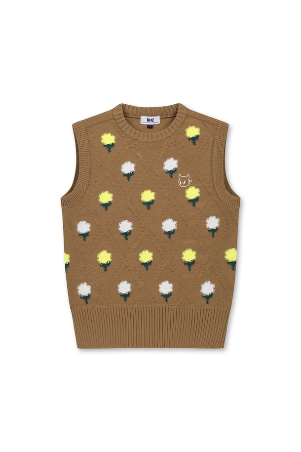 WAAC - 니트 - Women Flower Embroidery Knit Vest