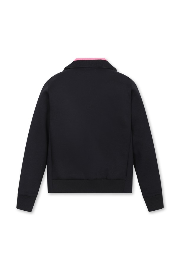 WAAC - 긴팔 상의 - Women Color Blocked Rib Quarter-Zip Sweatshirt