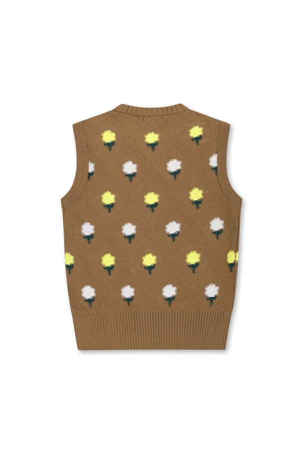 WAAC - 니트 - Women Flower Embroidery Knit Vest