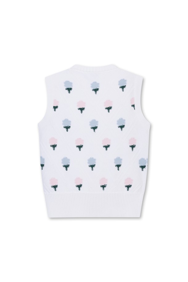 WAAC - 니트 - Women Flower Embroidery Knit Vest