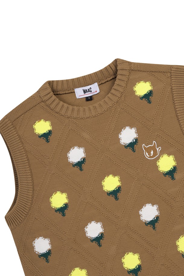 WAAC - 니트 - Women Flower Embroidery Knit Vest