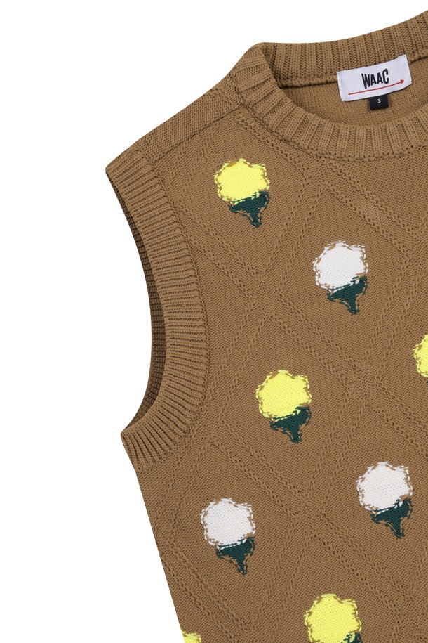 WAAC - 니트 - Women Flower Embroidery Knit Vest