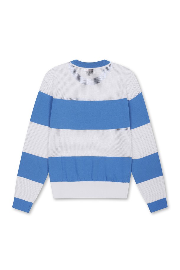 WAAC - 니트 - Women Mesh Stripe Crewneck Sweater