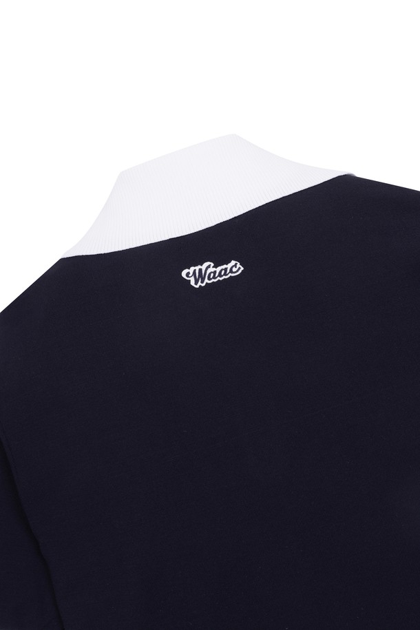 WAAC - 가디건/니트 - [Exclusive] Women Big Collar SS Half Zip Sweater