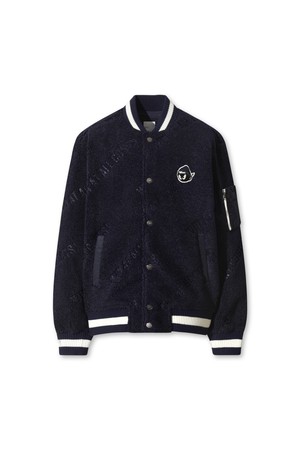 Men Boucle Varsity Jacket